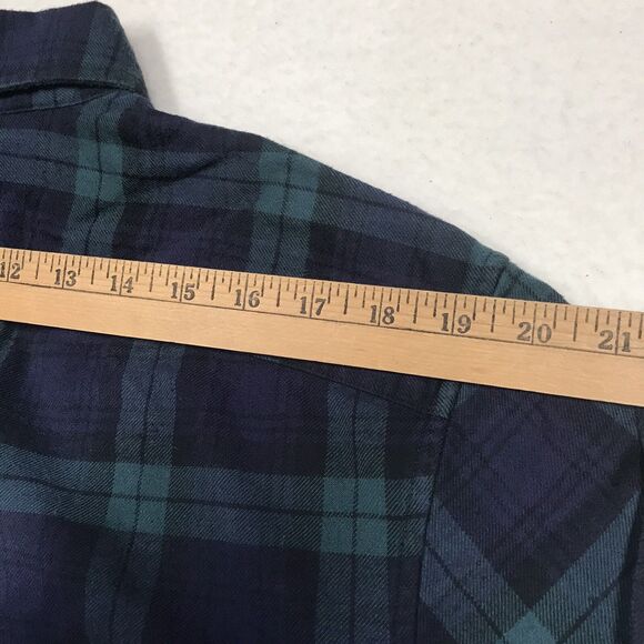 VINEYARD VINES Flannel Shirt Men L Blue Kelly Green Tartan Plaid Prep Notre Dame - Picture 9 of 16